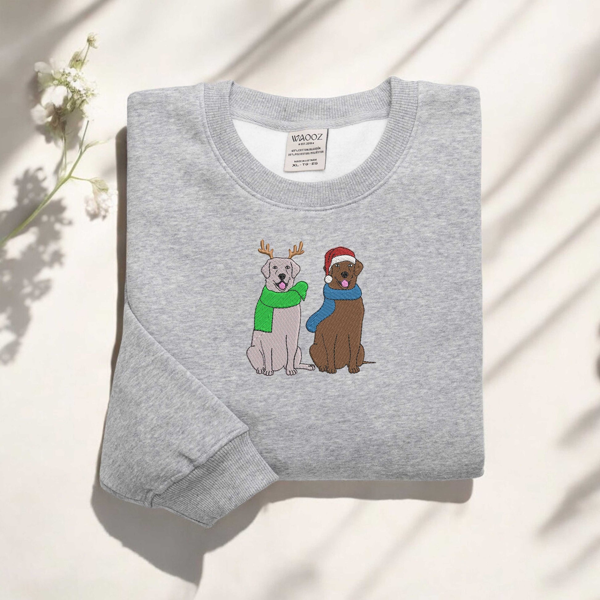 Embroidered Christmas Labrador Retriever Sweatshirt Christmas Dogs Sweatshirt Dog Mom Sweatshirt Labrador Mom Shirt Dog Lover Sweater