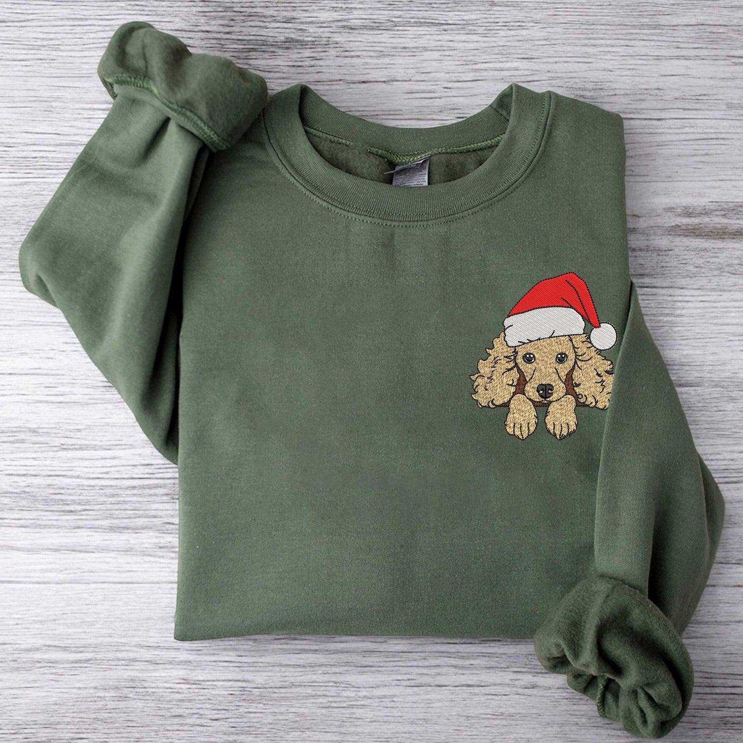 Christmas Dog Embroidered Sweatshirt Poodle Dog Sweatshirt Christmas Embroidered Sweatshirt Poodle Embroidered Sweatshirt Christmas Poodle