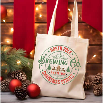 North Pole Christmas Spirit Tote Bag, Christmas Cute Tote Bag, Holiday Bag, Christmas Gift Bag, Vacation Tote Bag, Christmas Gift Tote Bag