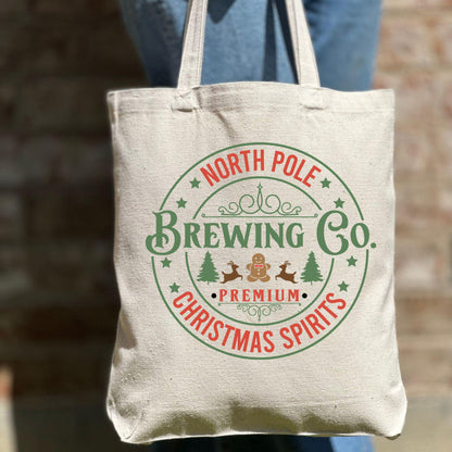 North Pole Christmas Spirit Tote Bag, Christmas Cute Tote Bag, Holiday Bag, Christmas Gift Bag, Vacation Tote Bag, Christmas Gift Tote Bag