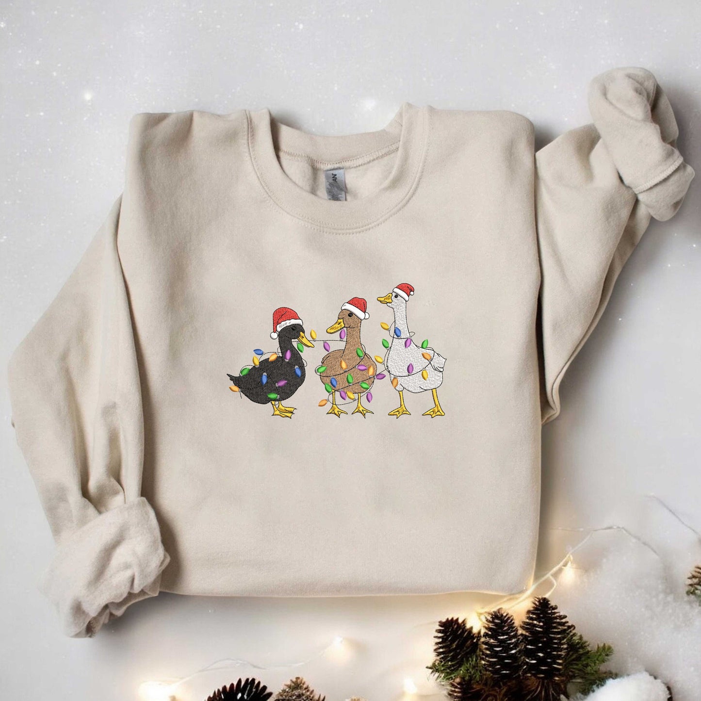 Embroidered Goose Sweatshirt Christmas Goose Sweatshirt Christmas Gift Funny Christmas Sweatshirt Silly Goose Sweatshirt