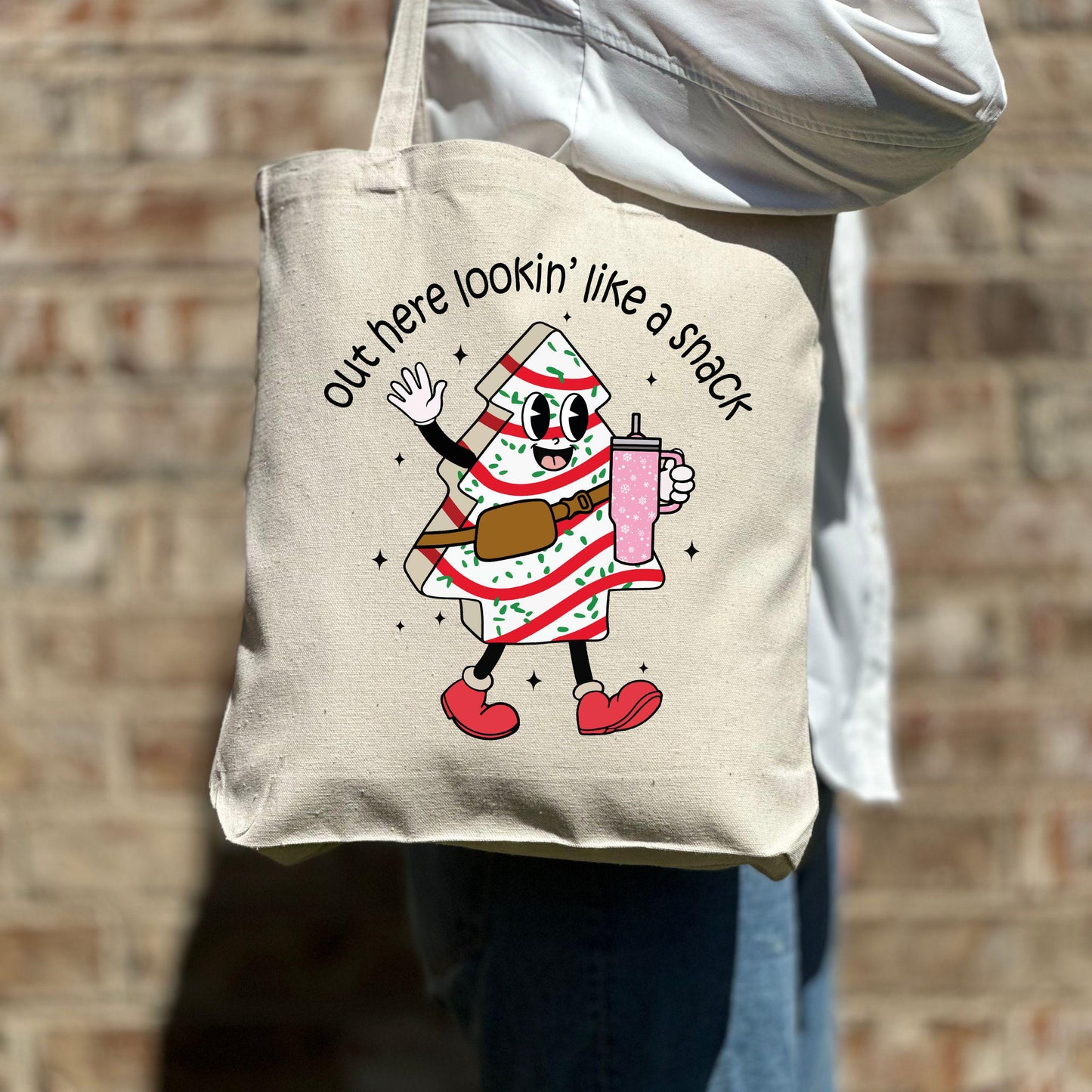 Out Here Looking Like a Snack Christmas Tote Bag, Christmas Cute Tote Bag, Holiday Bag, Christmas Gift Bag, Vacation Tote Bag, Gift Tote Bag