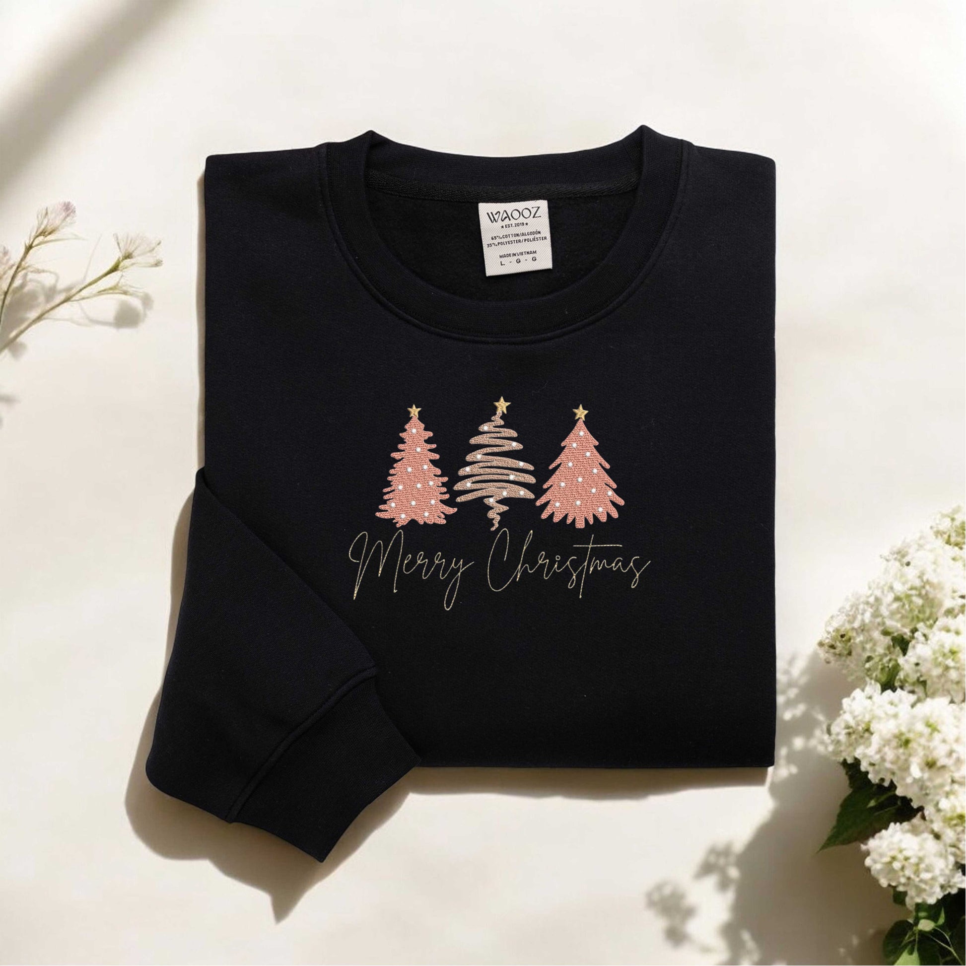 Embroidered Christmas Tree Sweatshirt Merry Christmas Sweatshirt Embroidered Tree Sweatshirt Holiday Sweater Christmas Gifts