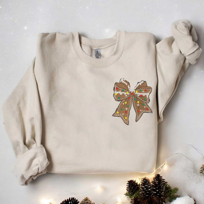 Christmas Gingerbread Sweatshirt Embroidered Christmas Sweatshirt Coquette Christmas Sweatshirt Cute Christmas Gift Xmas Gift Christmas Gift