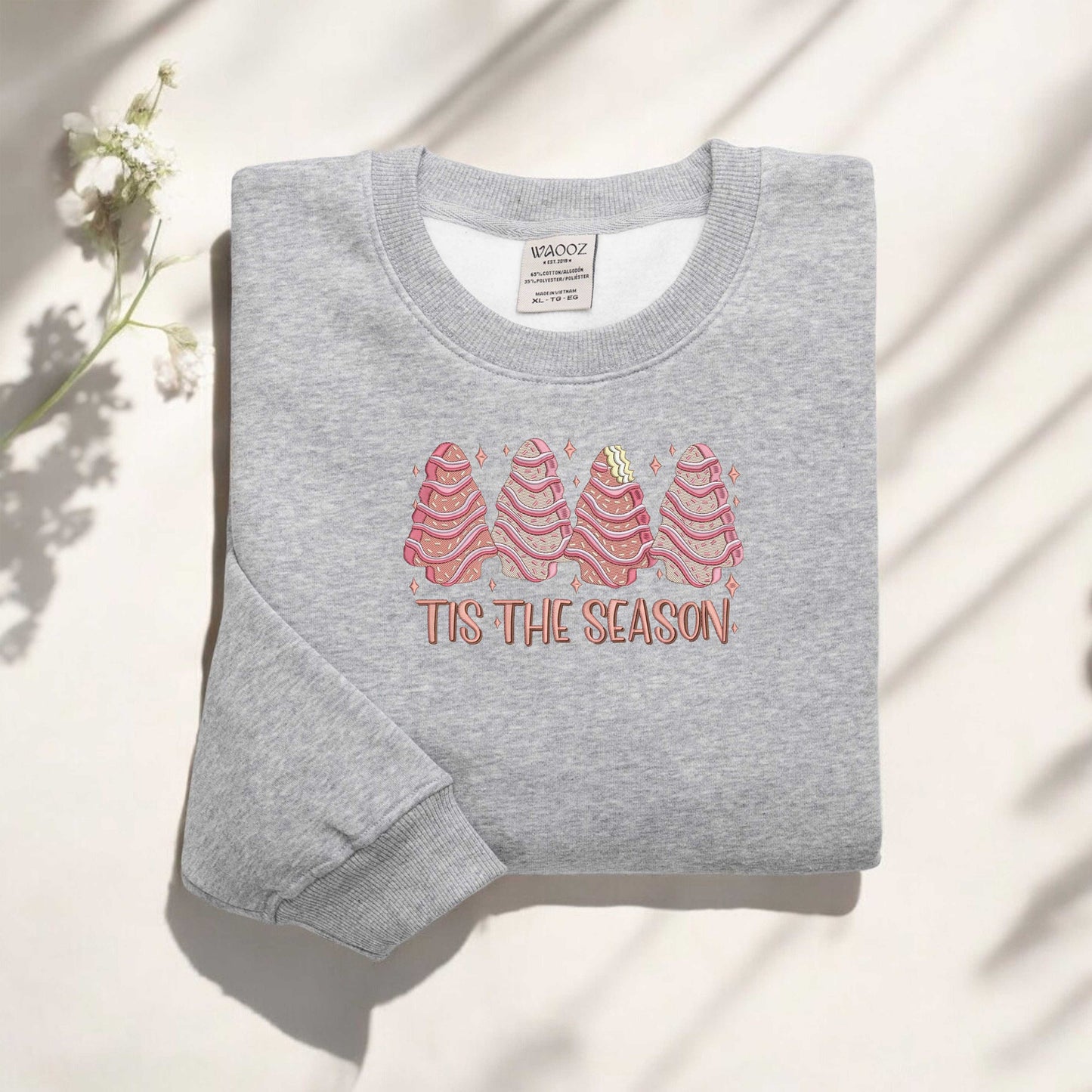 Tis The Season Sweatshirt Embroidered Christmas Tis The Season Sweatshirt Christmas Tree Sweatshirt Merry Christmas Sweatshirt