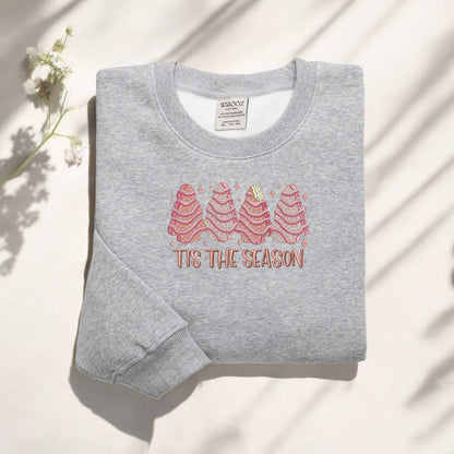 Tis The Season Sweatshirt Embroidered Christmas Tis The Season Sweatshirt Christmas Tree Sweatshirt Merry Christmas Sweatshirt