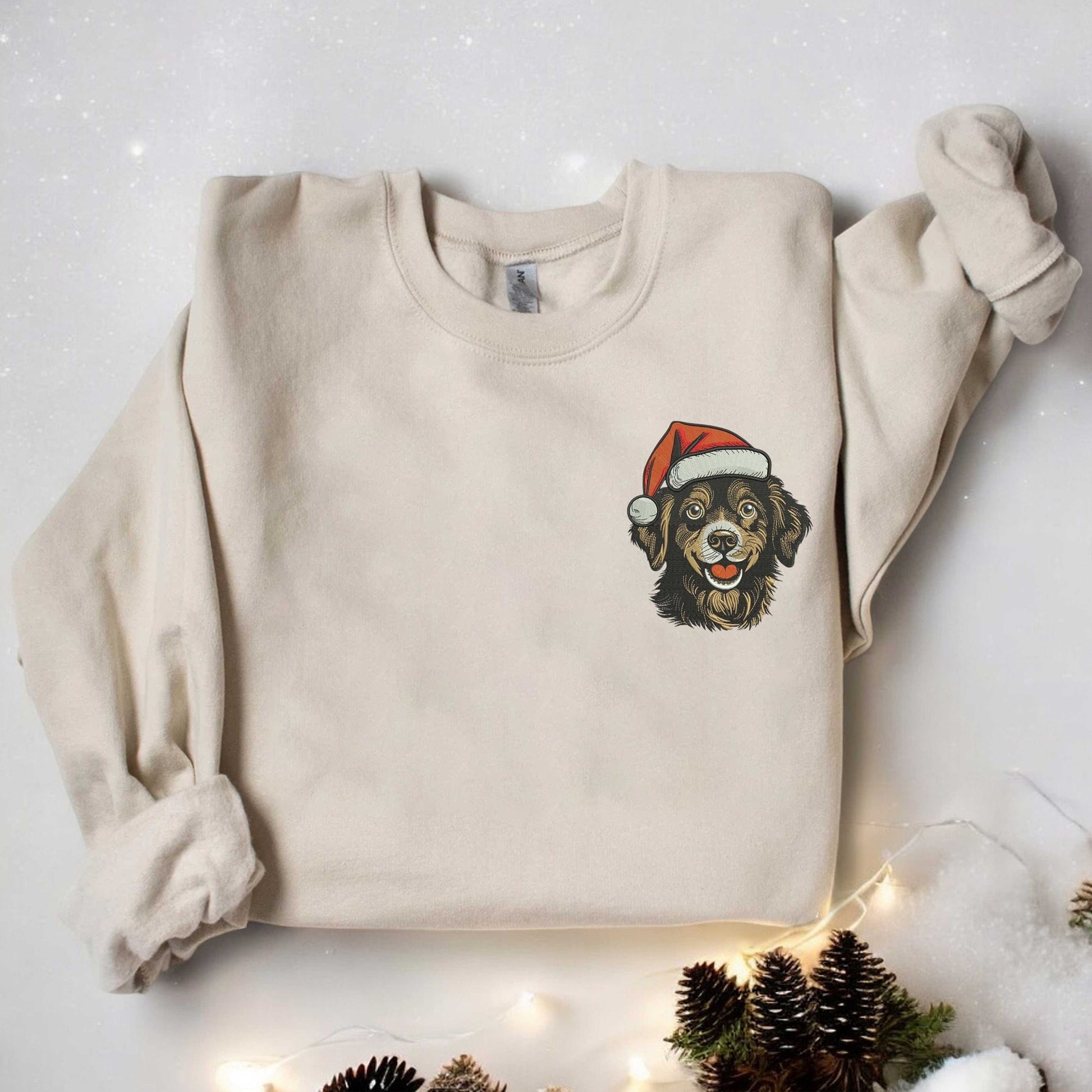 Christmas Dog Embroidered Sweatshirt Dog Lover Sweater Christmas Dog Sweatshirt Dog Lover Christmas Sweatshirt Santa Dog Sweatshirt