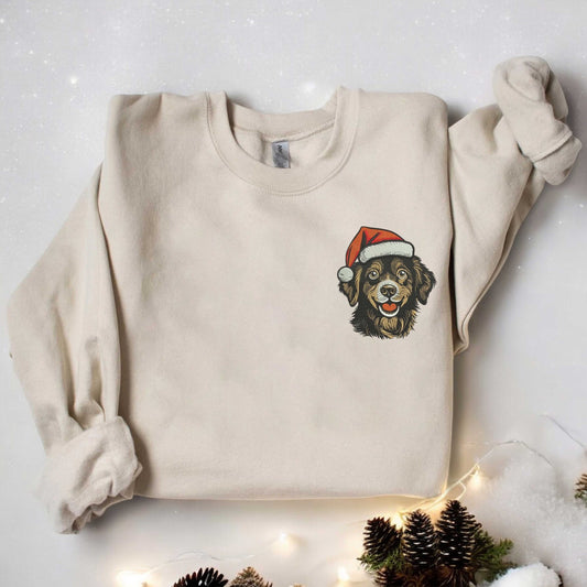 Christmas Dog Embroidered Sweatshirt Dog Lover Sweater Christmas Dog Sweatshirt Dog Lover Christmas Sweatshirt Santa Dog Sweatshirt