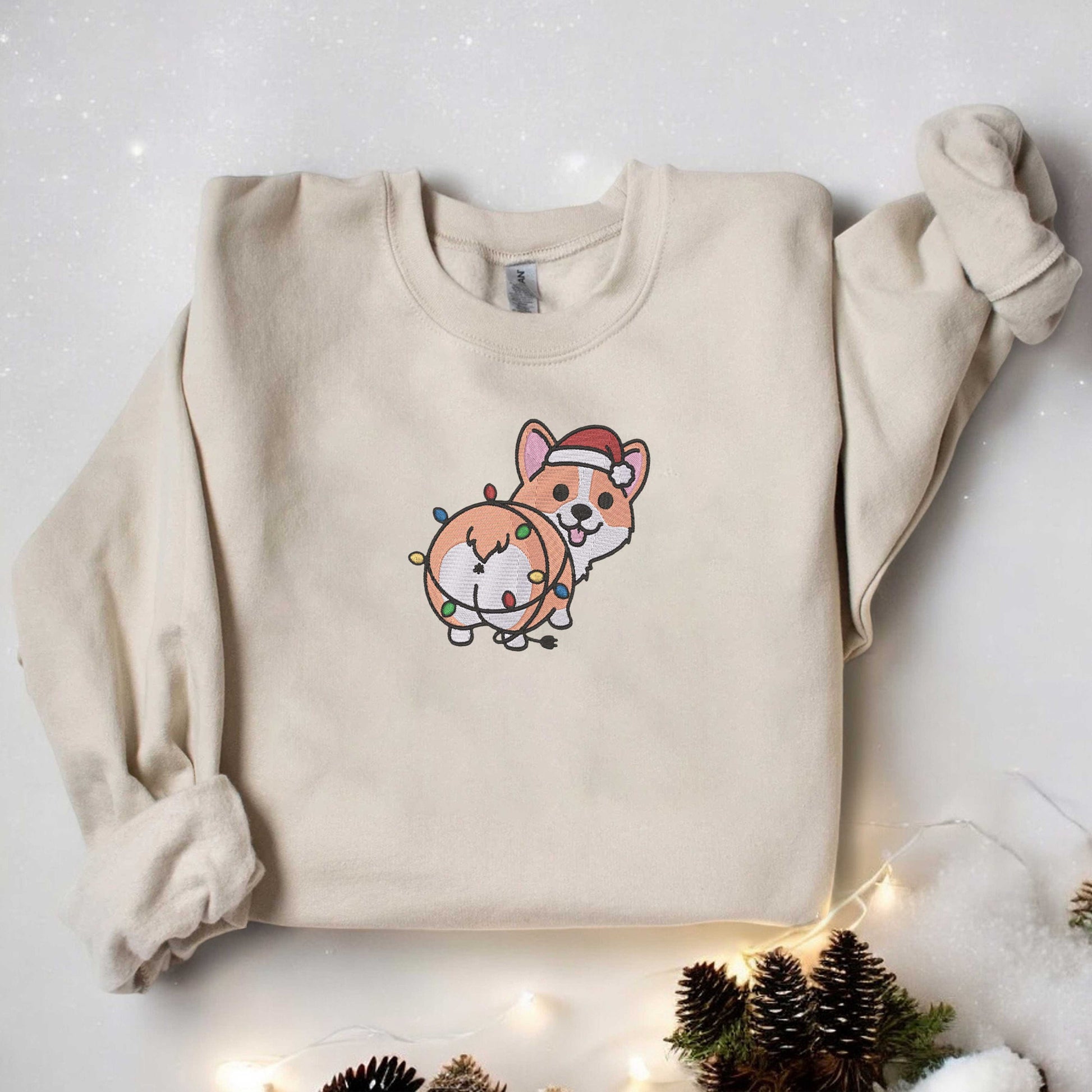 Corgi Christmas Sweatshirt Embroidered Corgi Christmas Sweatshirt Christmas Dog Sweatshirt Corgi Mom Sweatshirt Funny Dog Sweatshirt