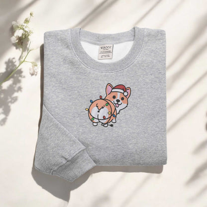 Corgi Christmas Sweatshirt Embroidered Corgi Christmas Sweatshirt Christmas Dog Sweatshirt Corgi Mom Sweatshirt Funny Dog Sweatshirt