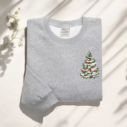 Christmas Tree Embroidered Sweatshirt Christmas Tree Sweatshirt Winter Sweatshirt Merry Christmas Sweatshirt Holiday Sweatshirt