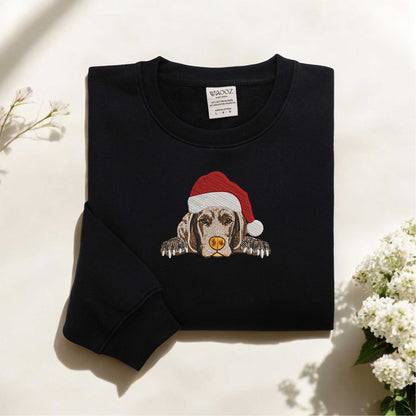 Christmas Dog Embroidered Sweatshirt Dog Lover Embroidered Sweatshirt Christmas Dog Sweatshirt Dog Mom Sweatshirt Santa Dog Sweatshirt