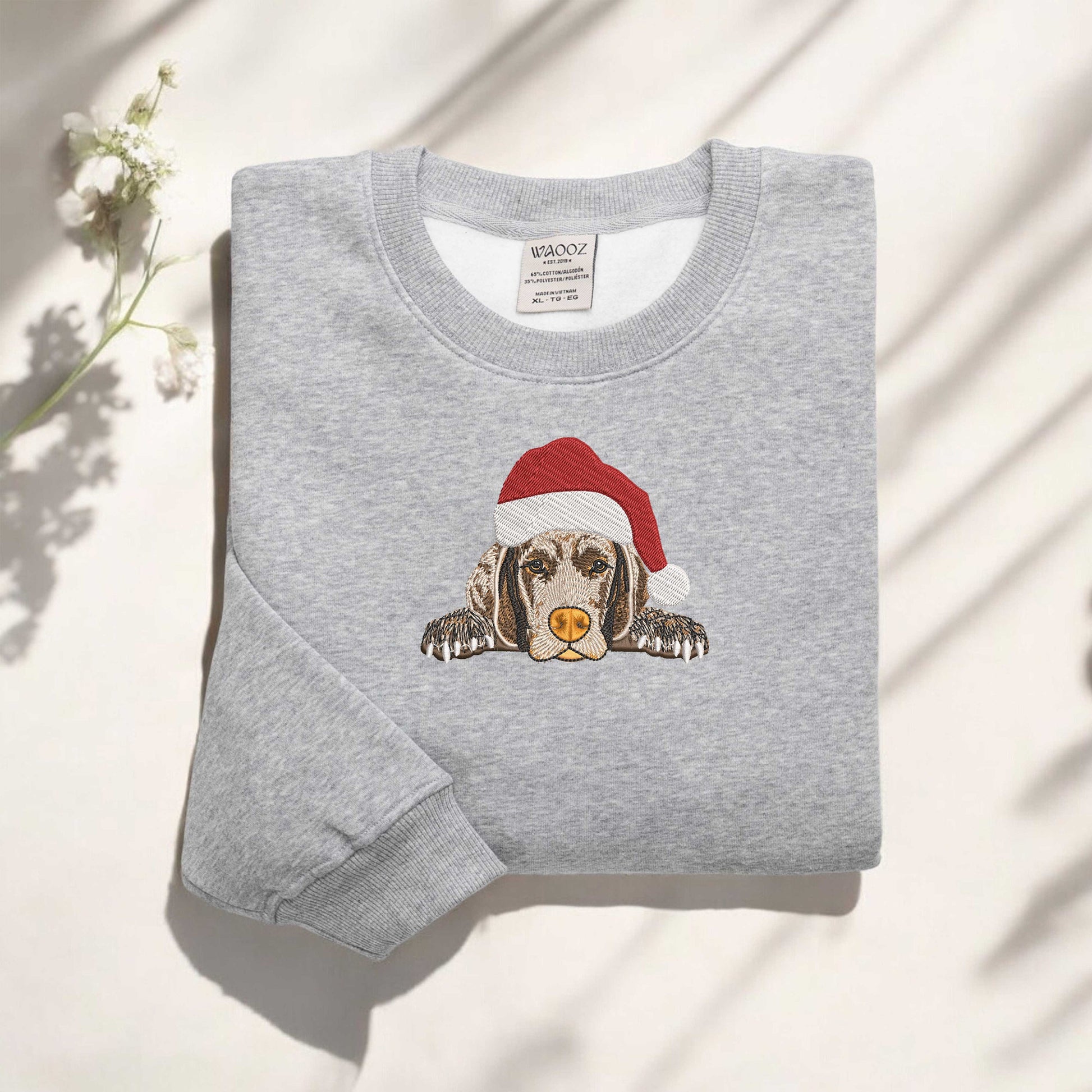 Christmas Dog Embroidered Sweatshirt Dog Lover Embroidered Sweatshirt Christmas Dog Sweatshirt Dog Mom Sweatshirt Santa Dog Sweatshirt