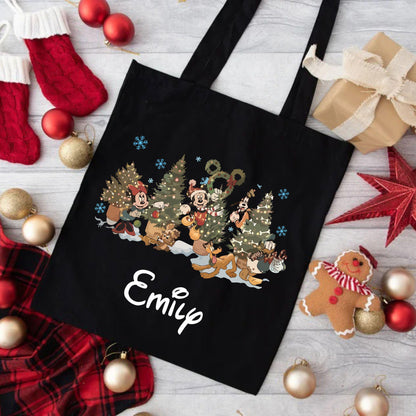  friends Christmas Custom tote bag,   Xmas Tree tote bag,  and  Xmas tote bag, Christmas gift tote bag