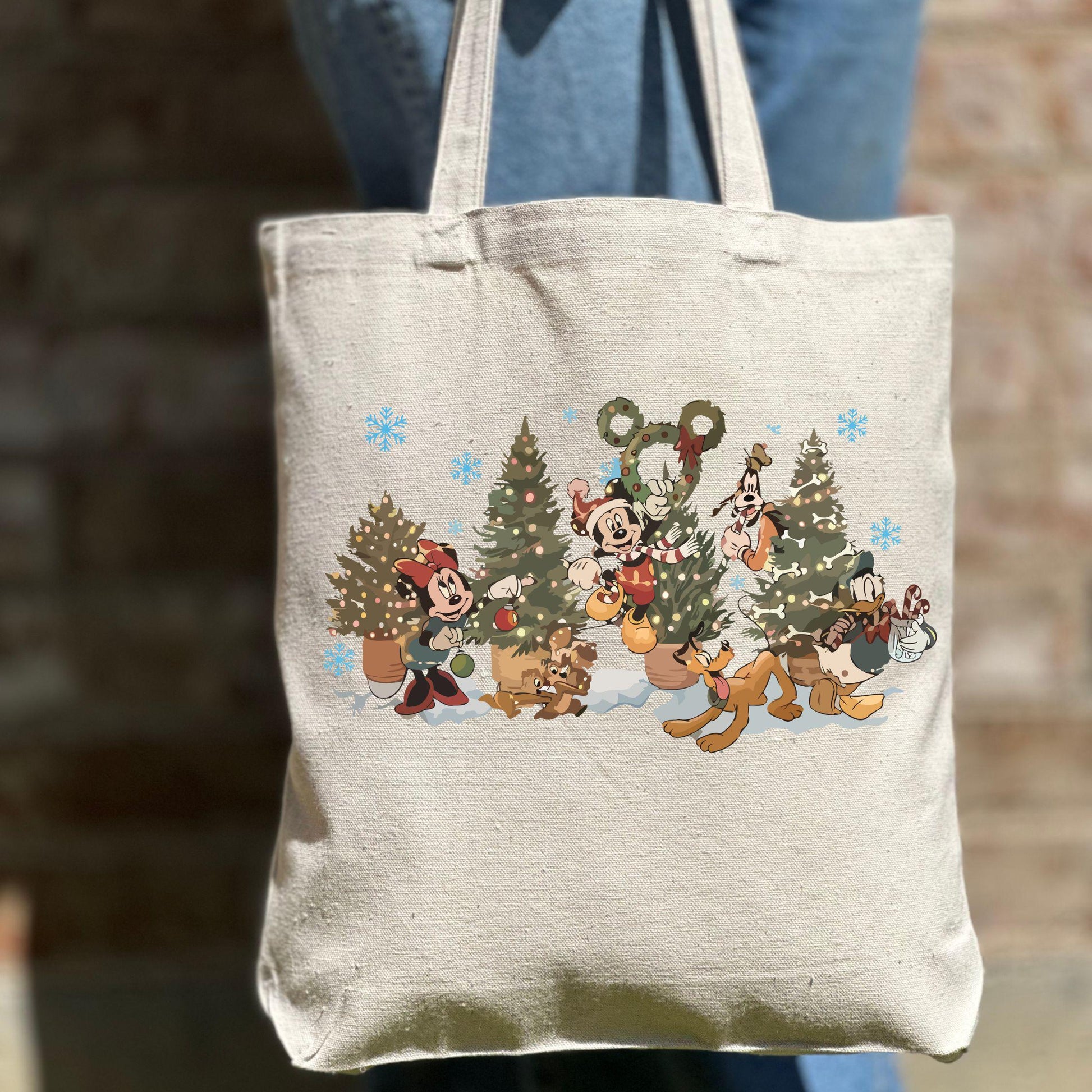  friends Christmas Custom tote bag,   Xmas Tree tote bag,  and  Xmas tote bag, Christmas gift tote bag