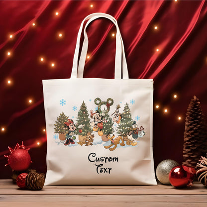  friends Christmas Custom tote bag,   Xmas Tree tote bag,  and  Xmas tote bag, Christmas gift tote bag