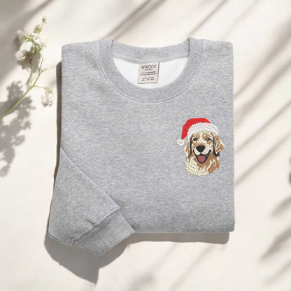 Embroidered Golden Retriever Christmas Sweatshirt Christmas Dog Sweatshirt Golden Mom Sweatshirt Gift for Dog Lover Christmas Womons Sweater