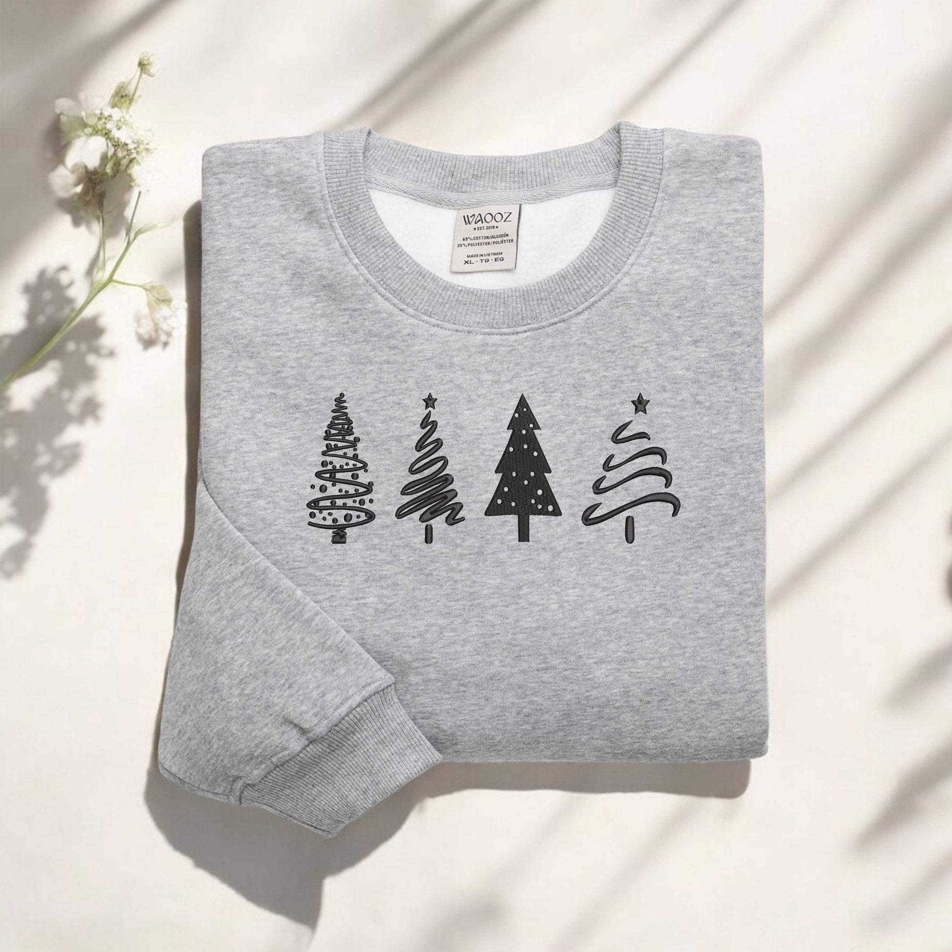 Christmas Tree Embroidered Sweatshirt Christmas Sweatshirt Embroidered Christmas Sweatshirt Christmas Tree Sweatshirt Xmas Sweatshirt