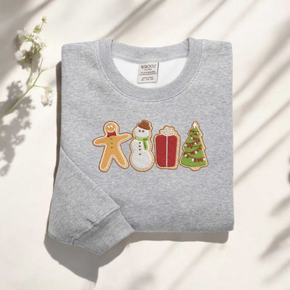 Embroidered Gingerbread Cookies Sweatshirt Womens Christmas Sweatshirt Merry Christmas Sweatshirt Christmas Cookies Sweatshirt Xmas Gifts