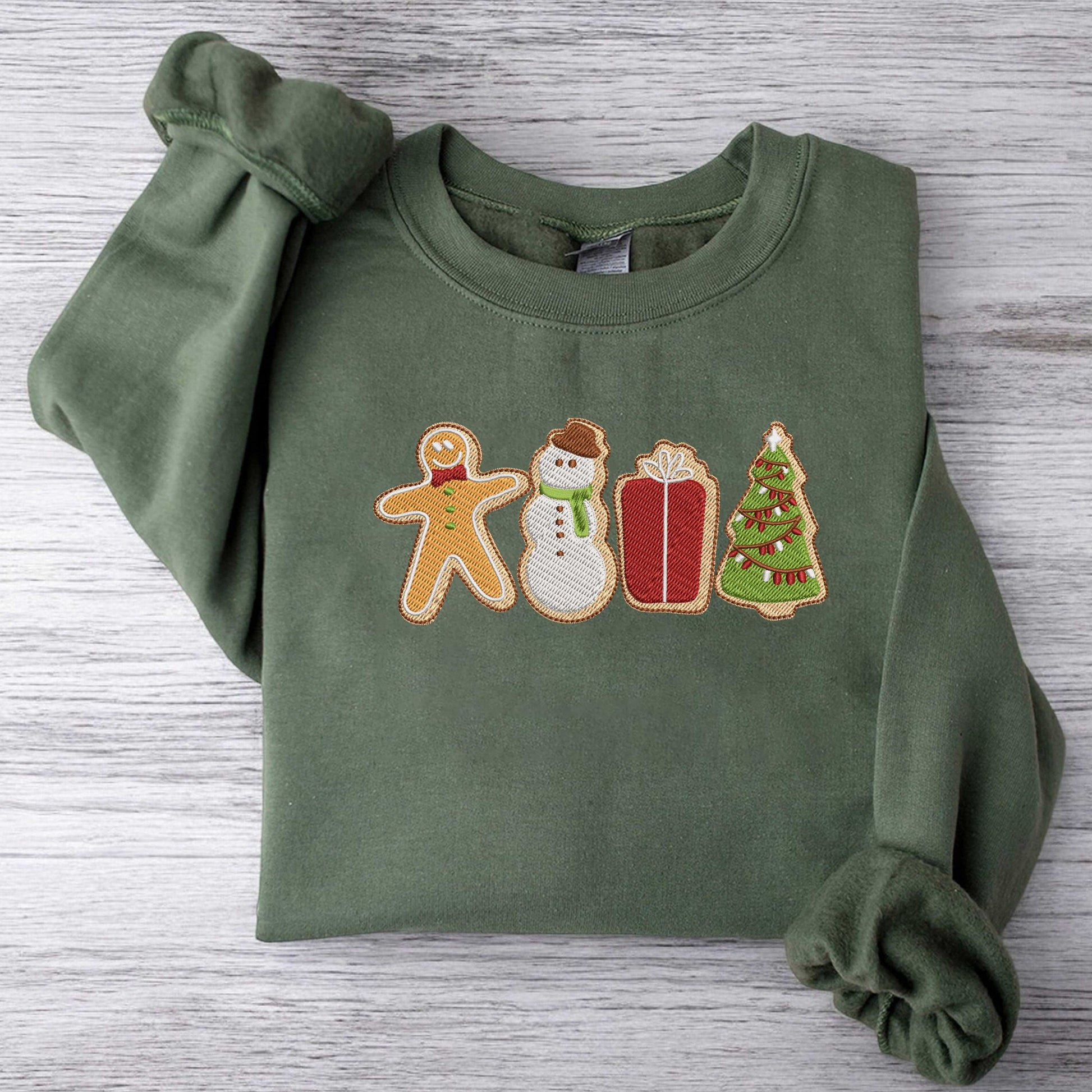 Embroidered Gingerbread Cookies Sweatshirt Womens Christmas Sweatshirt Merry Christmas Sweatshirt Christmas Cookies Sweatshirt Xmas Gifts