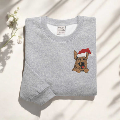 Embroidered Christmas German Shepherd Sweatshirt Christmas Dog Sweatshirt Christmas Sweatshirt Gifts For Xmas Dog Lovers Sweatshirt