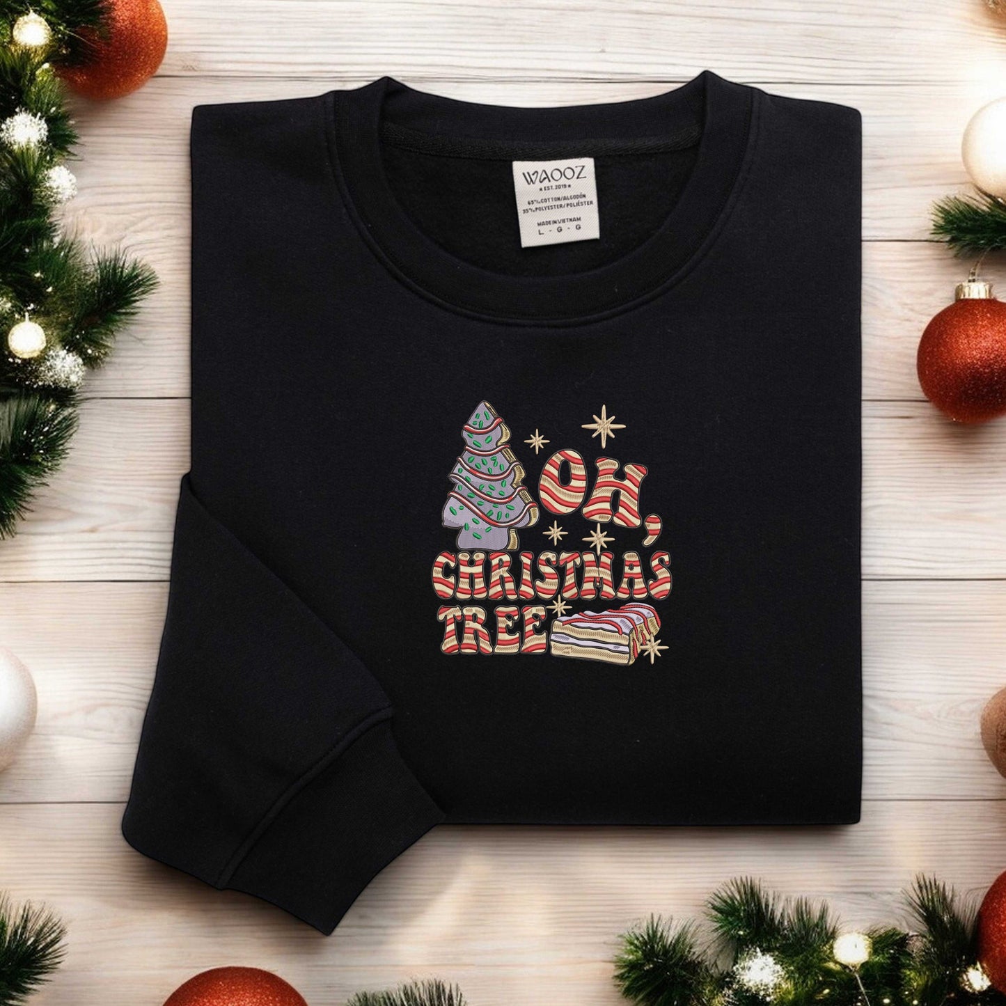 Christmas Tree Cake Sweatshirt Embroidered Christmas Cake Sweatshirt Christmas Crewneck Christmas Shirt For Women Xmas Gift Christmas Gift