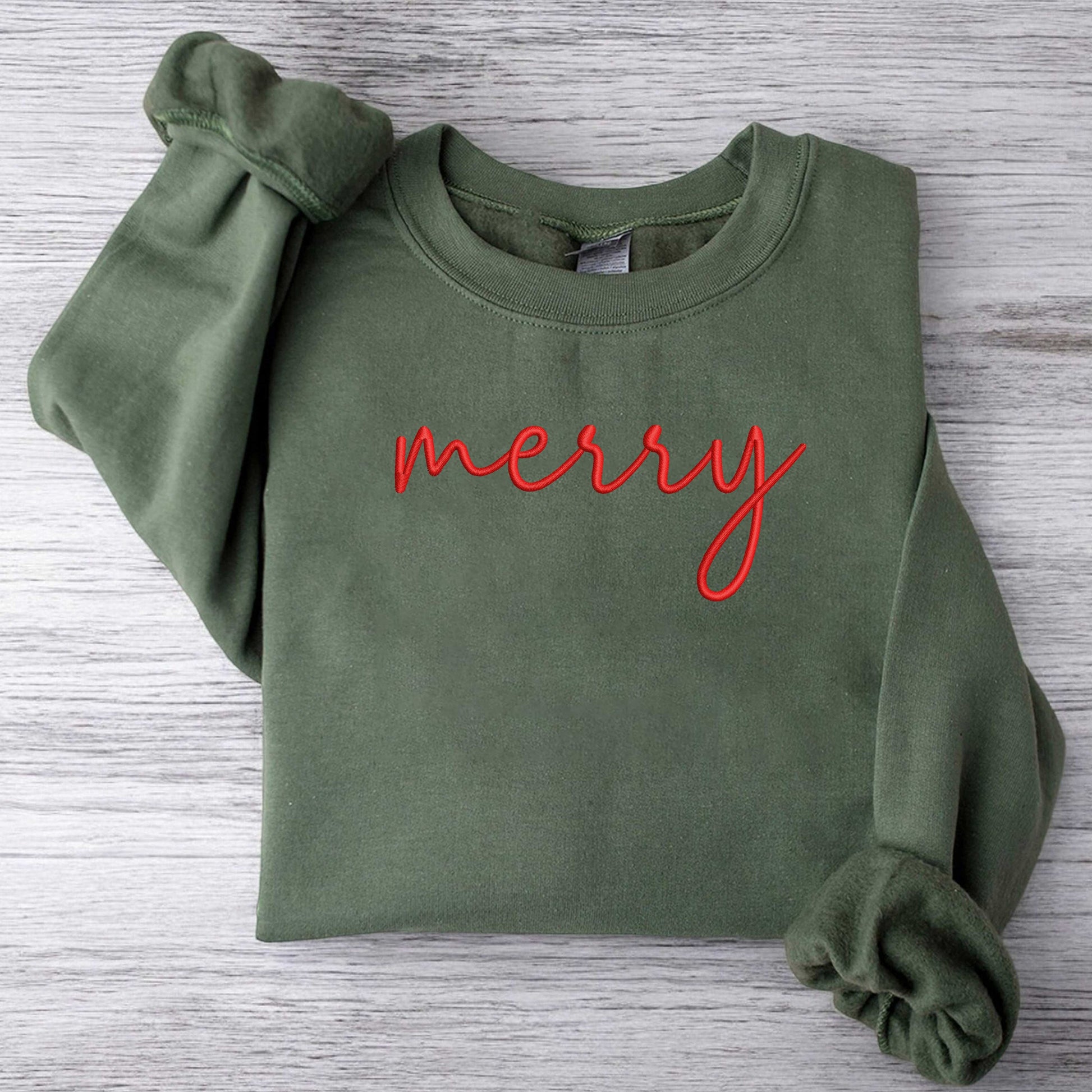 Merry Christmas Sweatshirt Christmas Embroidered Sweatshirt Cute Winter Sweater Funny Christmas Shirt Christmas Sweatshirt Holiday Sweater