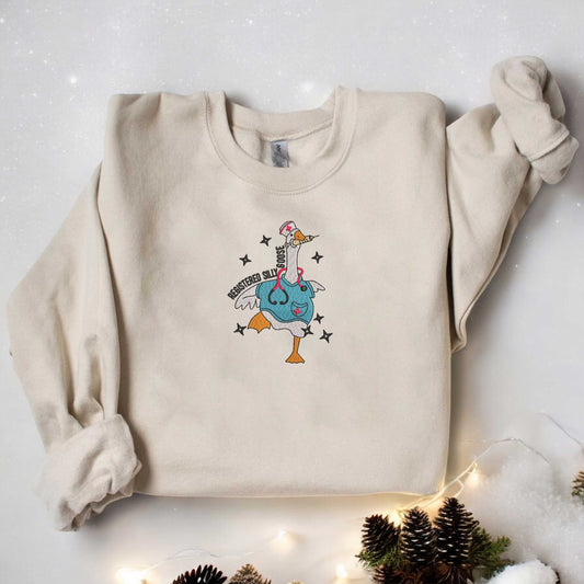 Embroidered Silly Goose Registered Nurse Sweatshirt Nursing Student Sweatshirt Nursing School Nurse Shirt For Work RN Nurse Life Sweatshirt