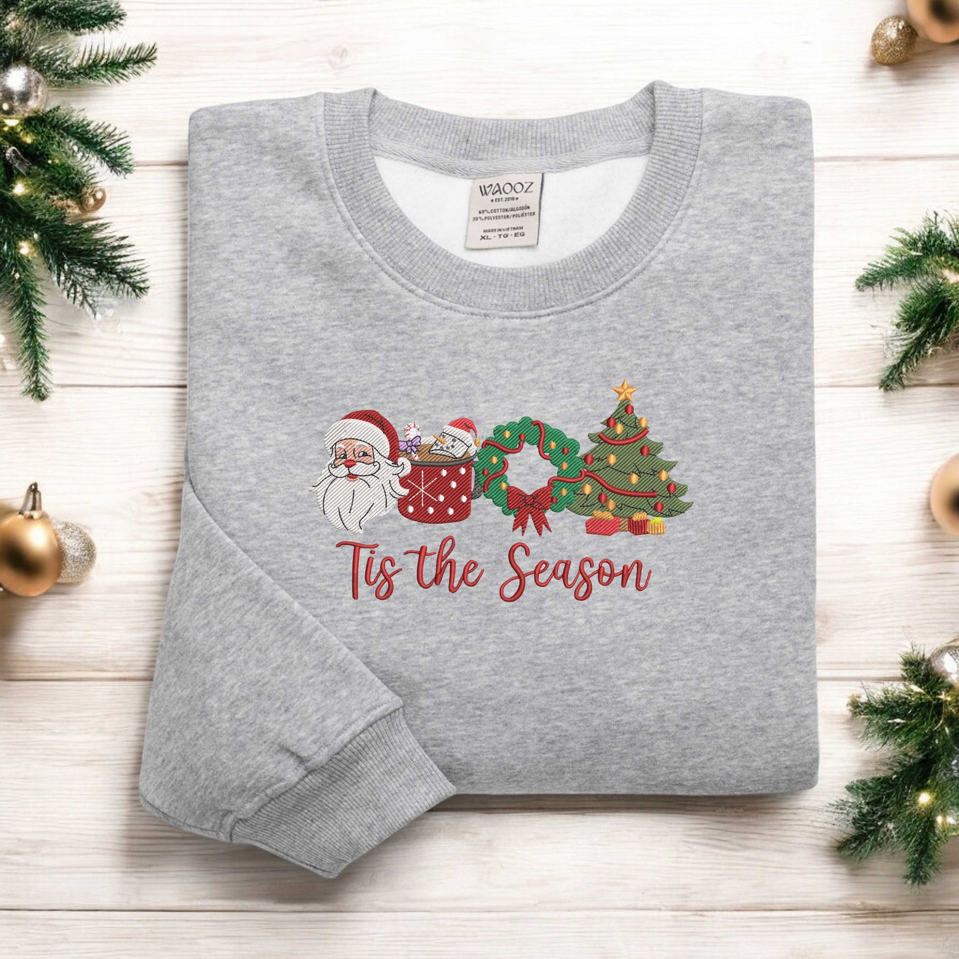 Tis The Season Sweatshirt Embroidered Christmas Tis The Season Sweatshirt Merry Christmas Shirt Christmas Sweatshirt Cute Winter Hoodie