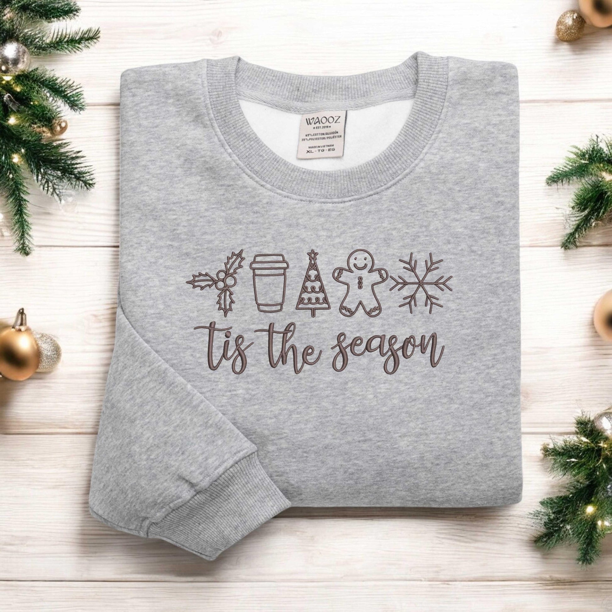 Christmas Embroidered Sweatshirt Tis The Season Sweatshirt Christmas Sweatshirt Embroidered Christmas Sweatshirt Holiday Sweater Xmas Gift