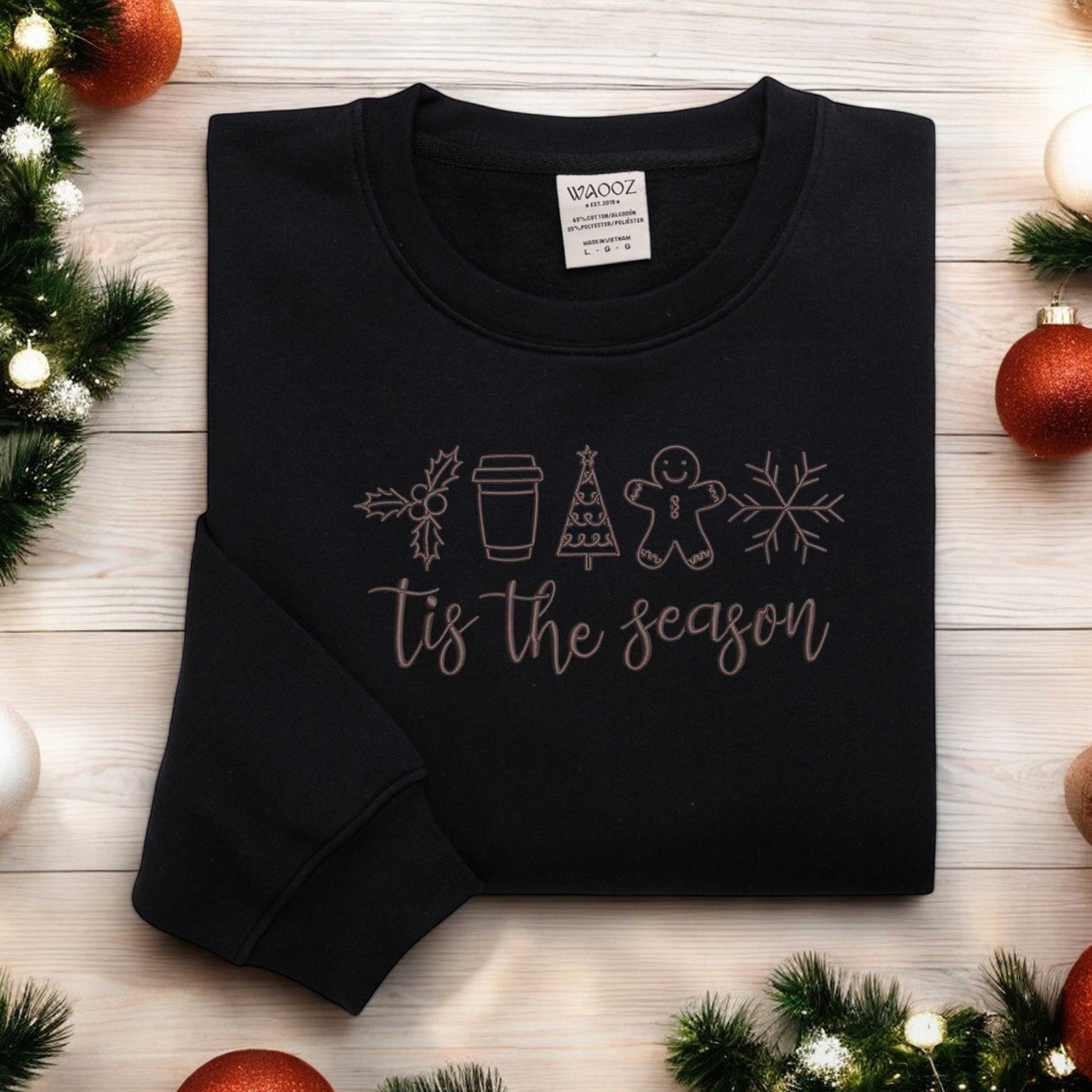 Christmas Embroidered Sweatshirt Tis The Season Sweatshirt Christmas Sweatshirt Embroidered Christmas Sweatshirt Holiday Sweater Xmas Gift