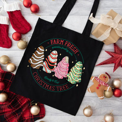 Farm Fresh Christmas Tree Tote Bag, Christmas Cute Tote Bag, Holiday Bag, Christmas Gift Bag, Vacation Tote Bag, Christmas Gift Tote Bag