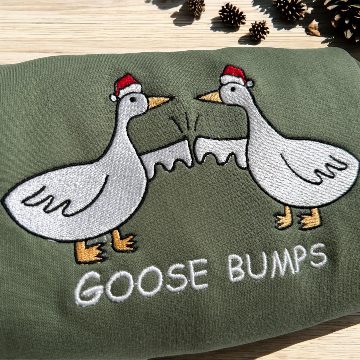 Goose Bumps Embroidered Sweatshirts Christmas Goose Sweatshirt Embroidered Silly Goose Sweatshirt Christmas Duck Sweatshirt Xmas Gift