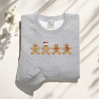 Embroidered Gingerbread Cookies Sweatshirt Christmas Embroidered Sweatshirt Womens Christmas Sweatshirt Holiday Sweater Funny Christmas