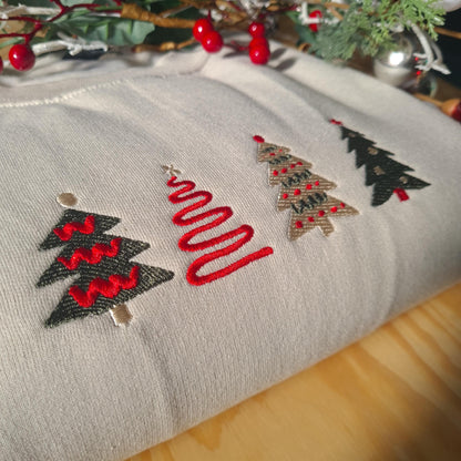 Embroidered Christmas Tree Sweatshirt, Christmas Sweatshirt, Christmas Tree Jumper, Retro Christmas Sweatshirt, Vintage Christmas Crewneck