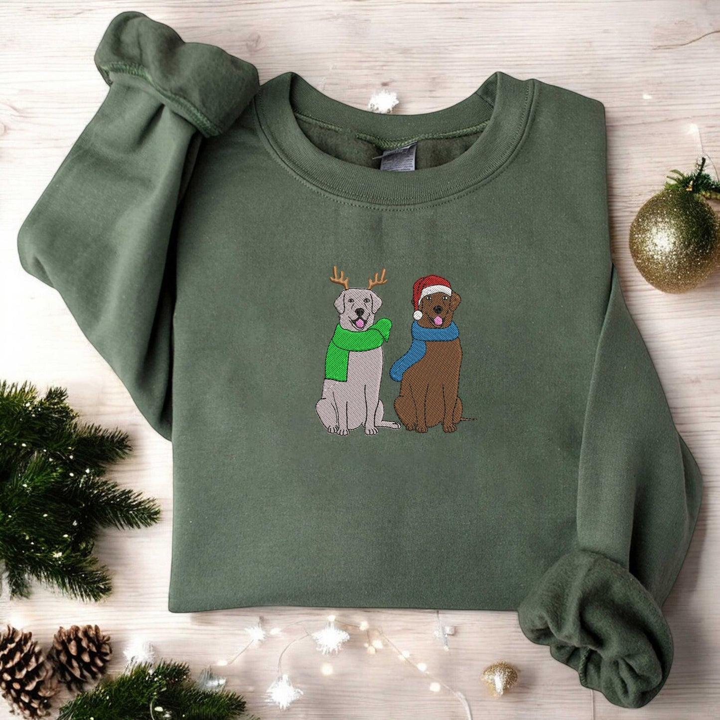 Embroidered Christmas Labrador Retriever Sweatshirt Christmas Dogs Sweatshirt Dog Mom Sweatshirt Labrador Mom Shirt Dog Lover Sweater