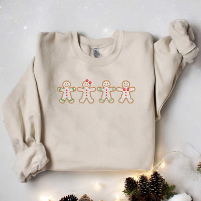 Embroidered Gingerbread Cookies Sweatshirt Gingerbread Christmas Embroidered Sweatshirt Christmas Sweatshirt Holiday Sweater Xmas Gift