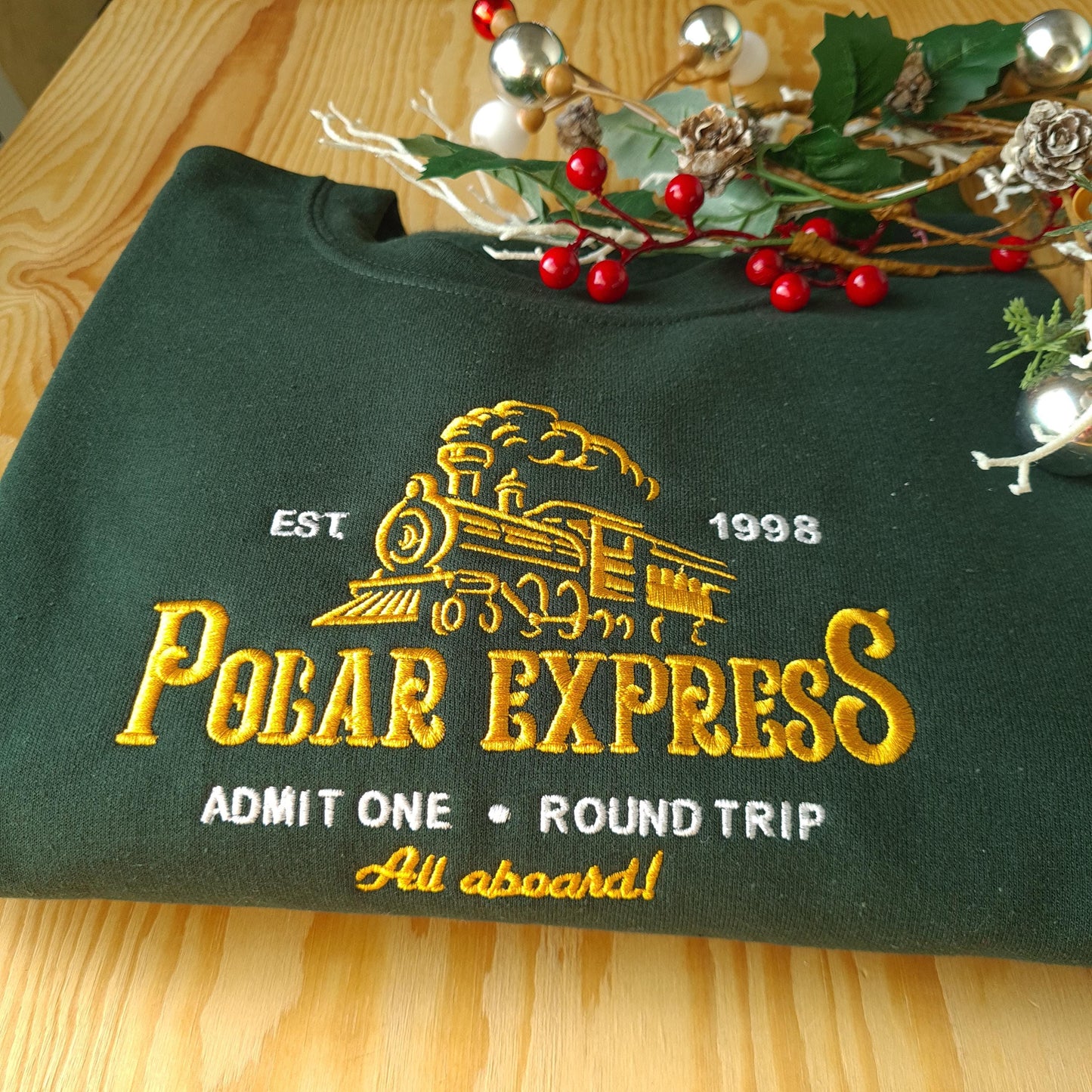 Polar Express Christmas Embroidered Sweatshirt, Christmas Sweatshirt, Polar Express Jumper, Vintage Crewneck, Gift for Christmas