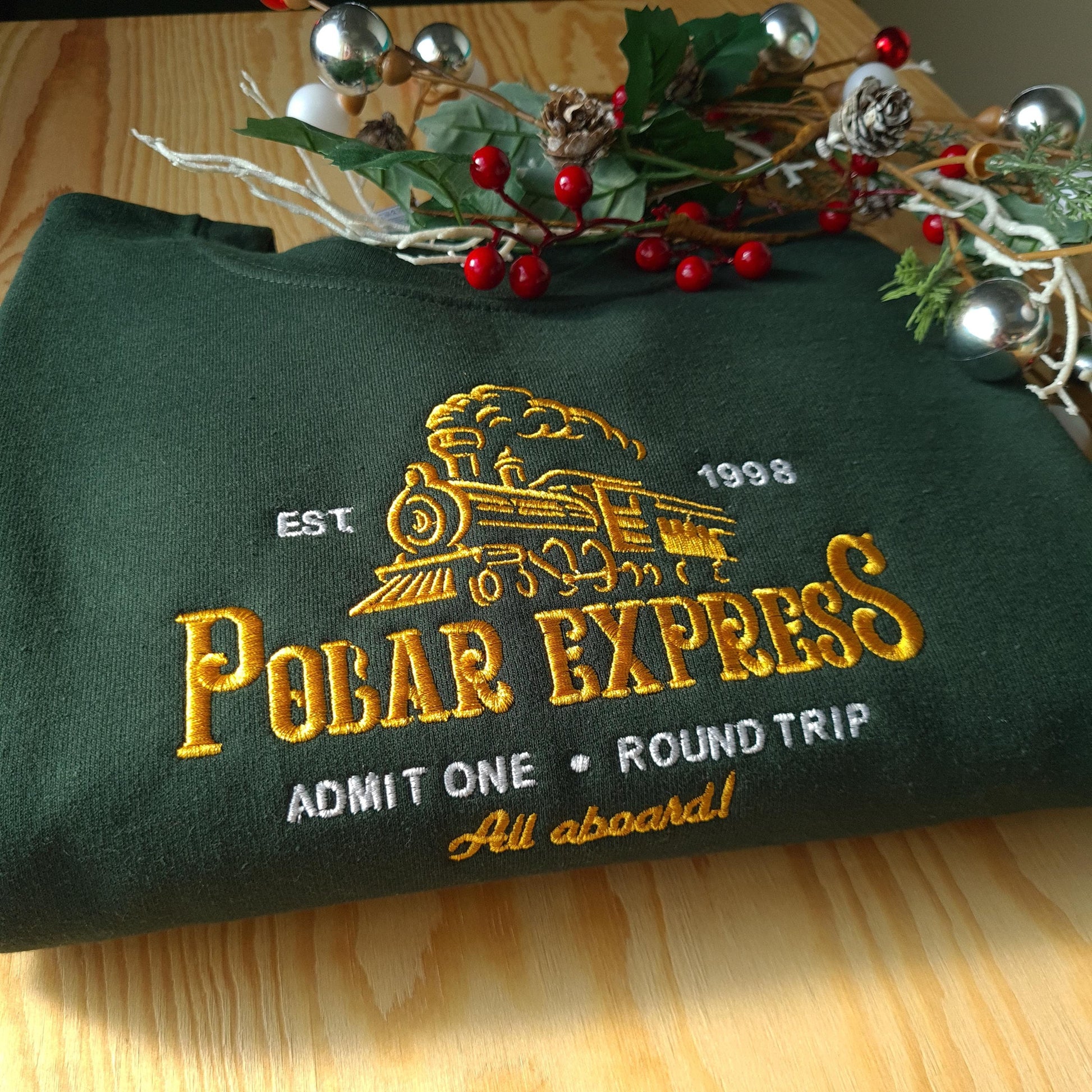 Polar Express Christmas Embroidered Sweatshirt, Christmas Sweatshirt, Polar Express Jumper, Vintage Crewneck, Gift for Christmas