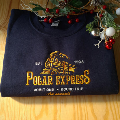 Polar Express Christmas Sweatshirt, Christmas Embroidered Sweatshirt, Polar Express Crewneck, Vintage Christmas Crewneck, Gift for Christmas