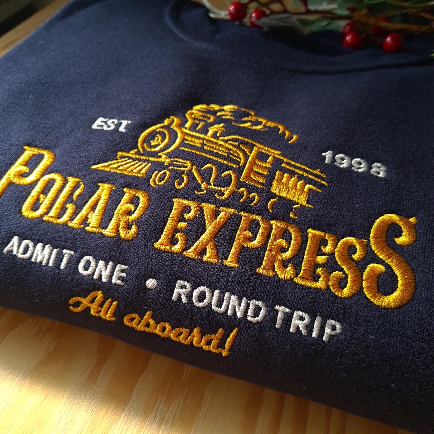 Polar Express Christmas Sweatshirt, Christmas Embroidered Sweatshirt, Polar Express Crewneck, Vintage Christmas Crewneck, Gift for Christmas