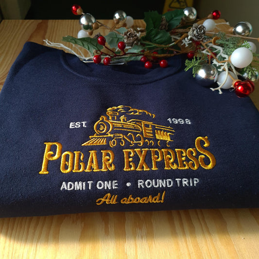 Polar Express Christmas Sweatshirt, Christmas Embroidered Sweatshirt, Polar Express Crewneck, Vintage Christmas Crewneck, Gift for Christmas