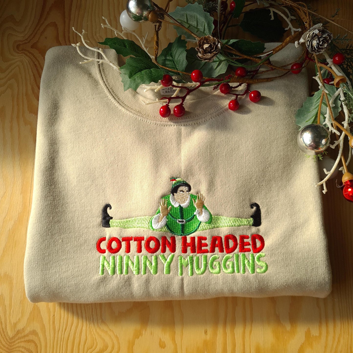 Elf Christmas Embroidered Sweatshirt, Christmas Jumper, Elf Christmas Sweatshirt, Ninny Muggins Jumper, The Elf Christmas Jumper