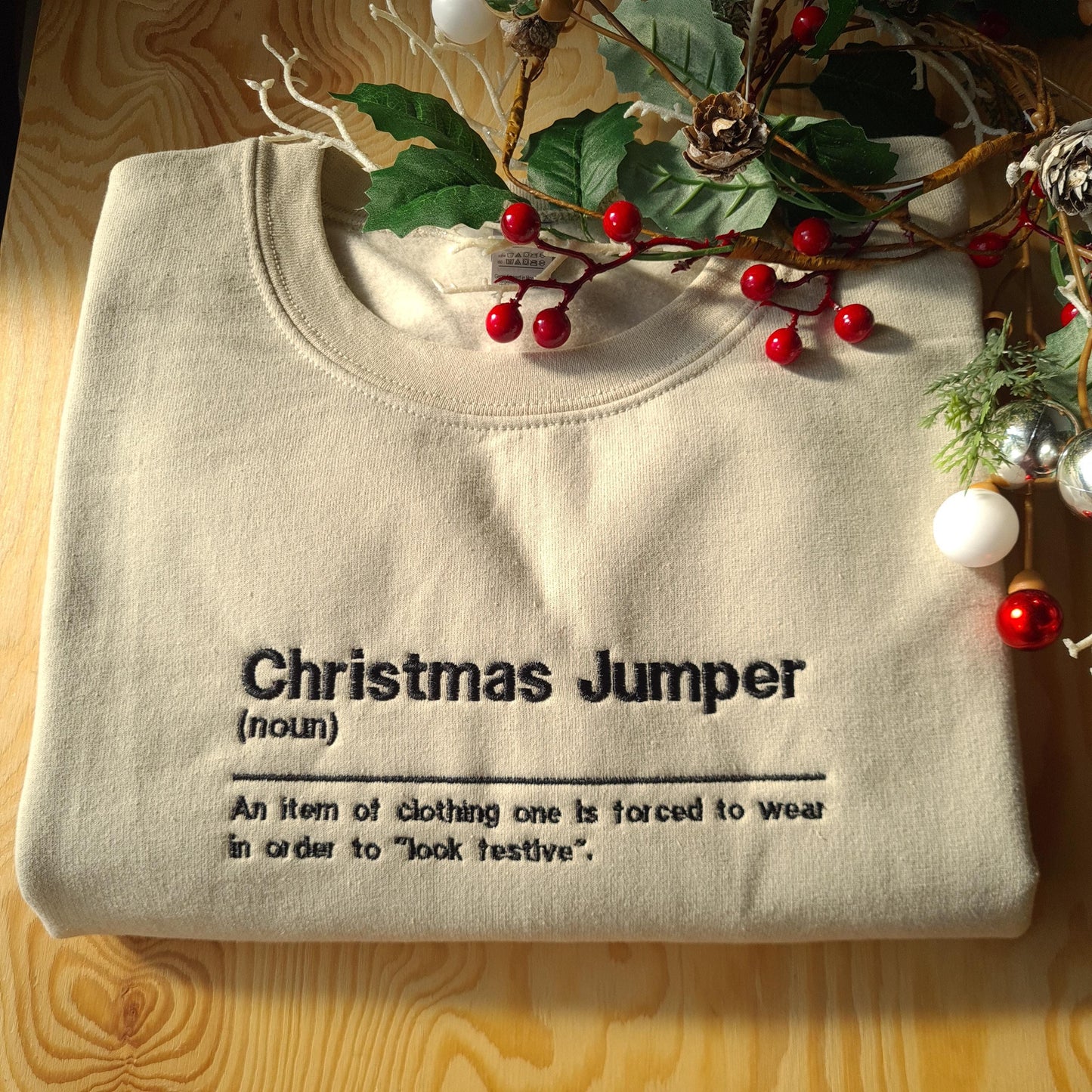 Funny Christmas Embroidered Jumper, Christmas Jumper, Christmas Definition Sweatshirt, Funny Christmas Gift, Ugly Christmas Jumper