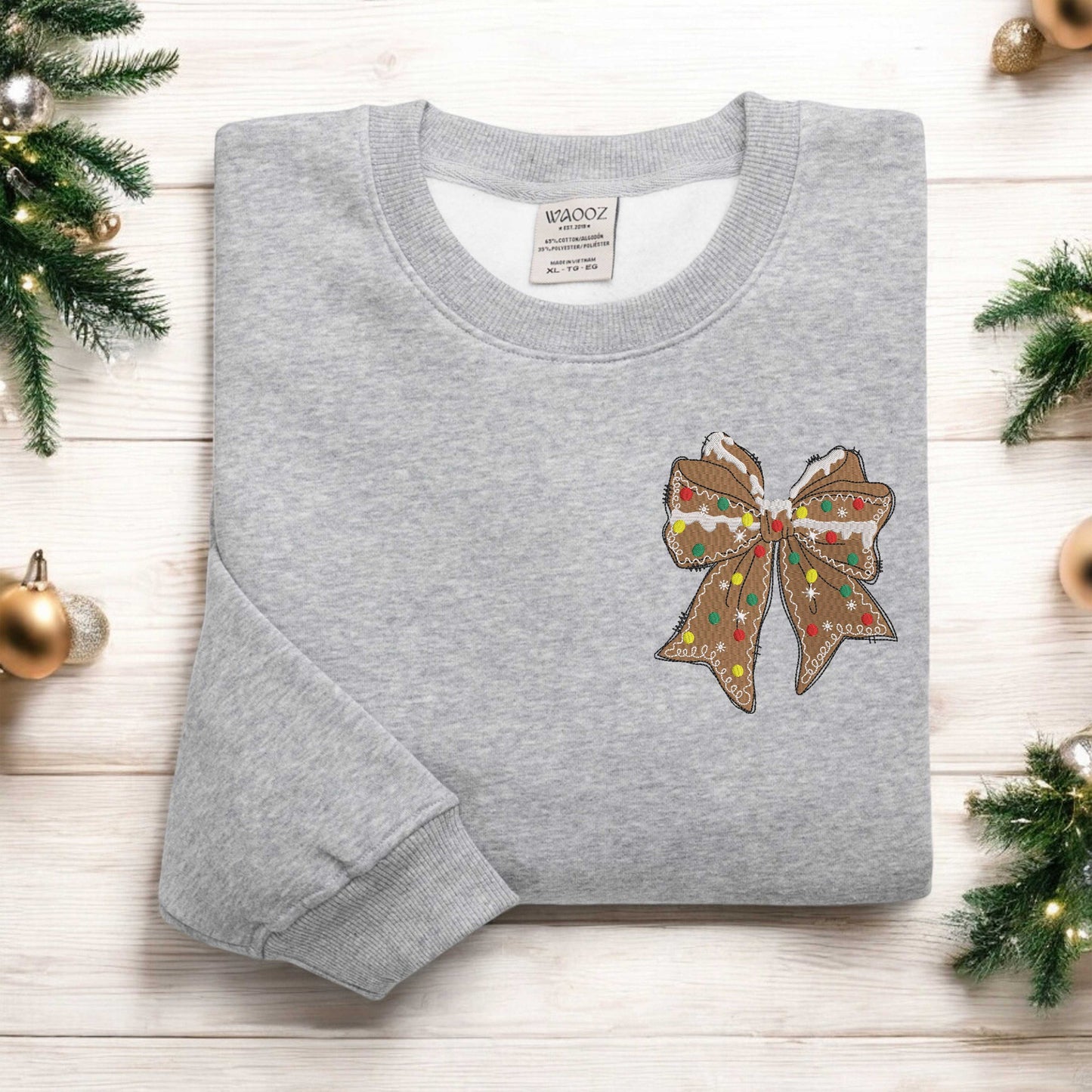 Christmas Gingerbread Sweatshirt Embroidered Christmas Sweatshirt Coquette Christmas Sweatshirt Cute Christmas Gift Xmas Gift Christmas Gift