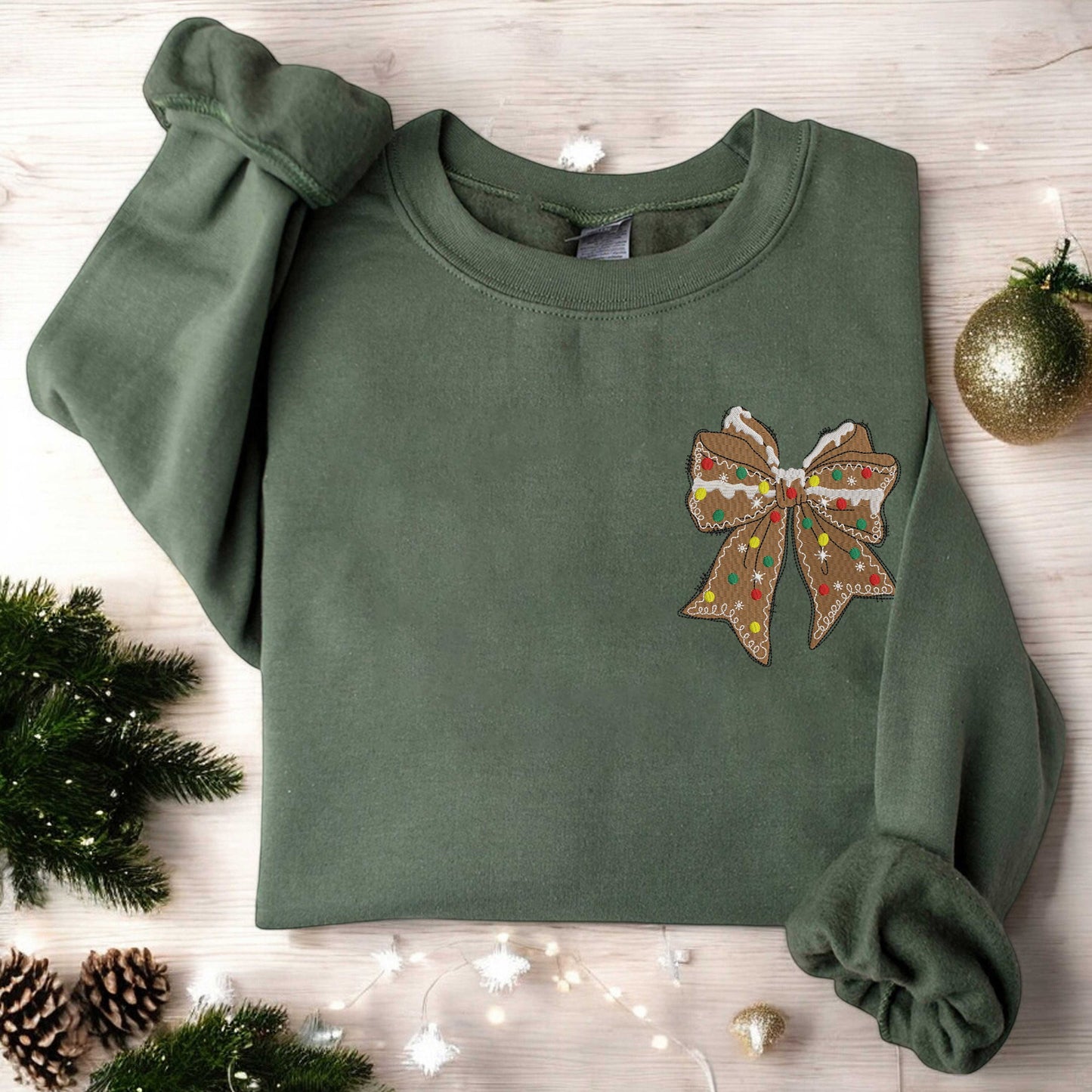 Christmas Gingerbread Sweatshirt Embroidered Christmas Sweatshirt Coquette Christmas Sweatshirt Cute Christmas Gift Xmas Gift Christmas Gift