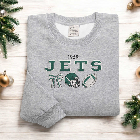 Embroidered New York Football Sweatshirt Embroidered Football Sweatshirt Vintage New York Shirt New York Fan Gift Cozy Christmas Gift