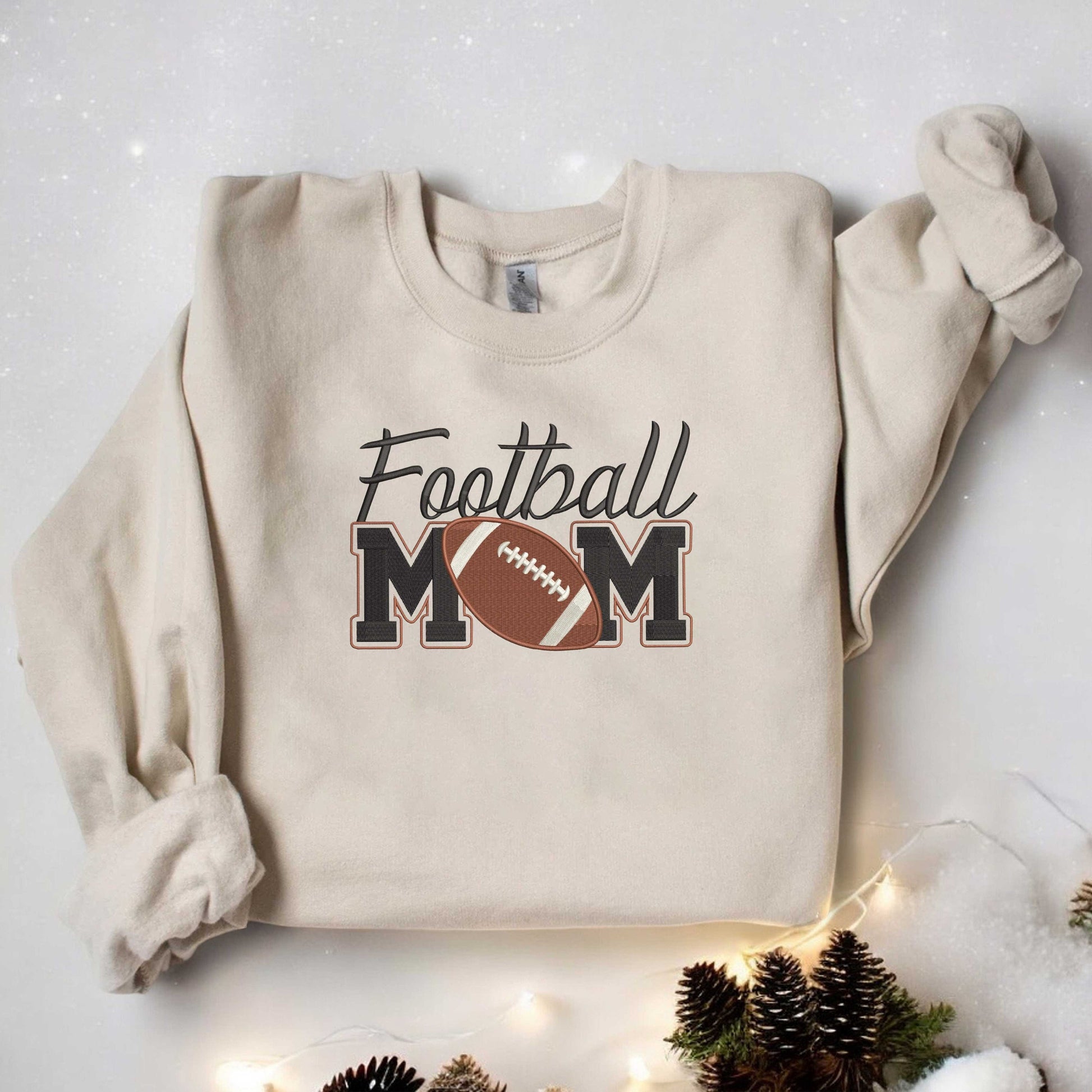 Embroidered Football Mom Sweatshirt Football Mama Sweatshirt Football Mom Gift Football Lover Gifts Embroidered Football Sweatshirt