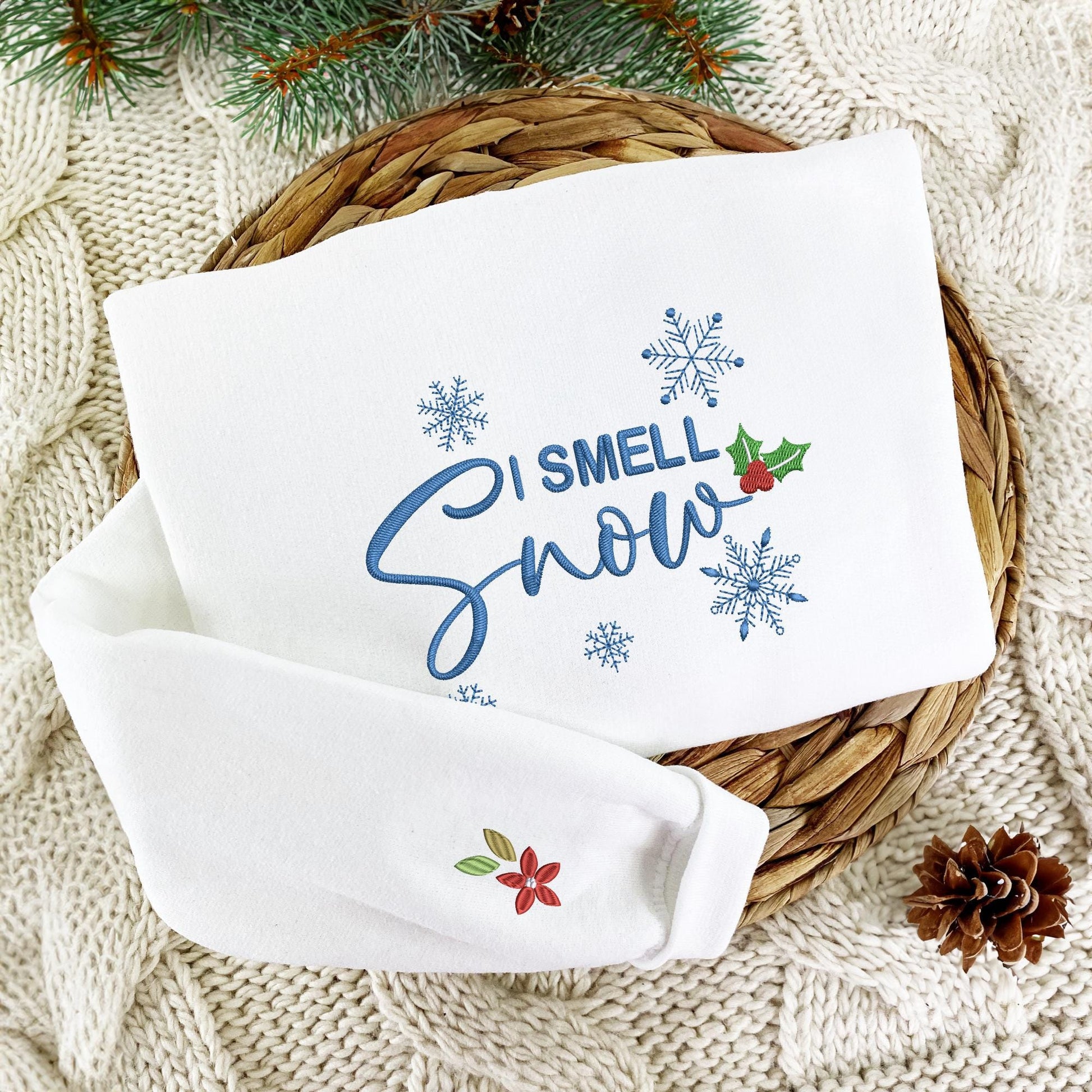 I Smell Snow Tshirt, Embroidered Christmas Sweatshirt For Gilmore Fans, Luke's Diner Shirt, Lorelai Shirt, Christmas Holiday Gift For Her