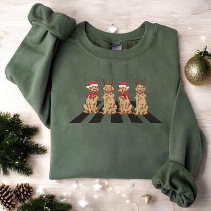 Embroidered Golden Retriever Christmas Sweatshirt Dog Christmas Sweatshirt Golden Mom Tshirt Holiday Sweater Dog Lover Gift Xmas Gift